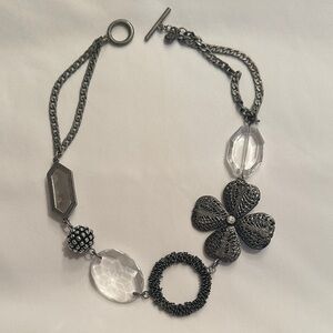 Source Unknown Silver and Clear Statement Necklace